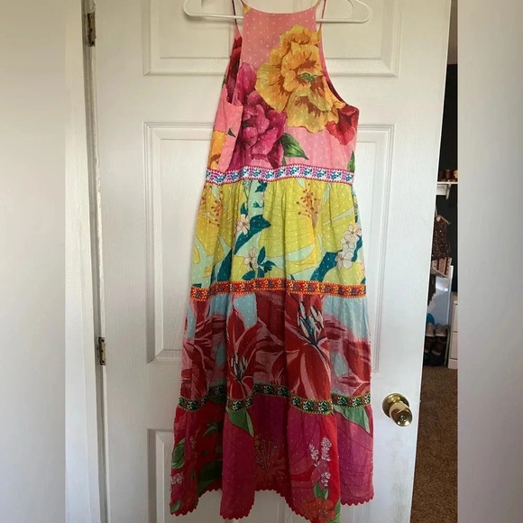 FARM Rio Gorgeous Floral embroidered detail button midi dress - Picture 10 of 11